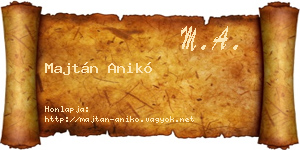 Majtán Anikó névjegykártya